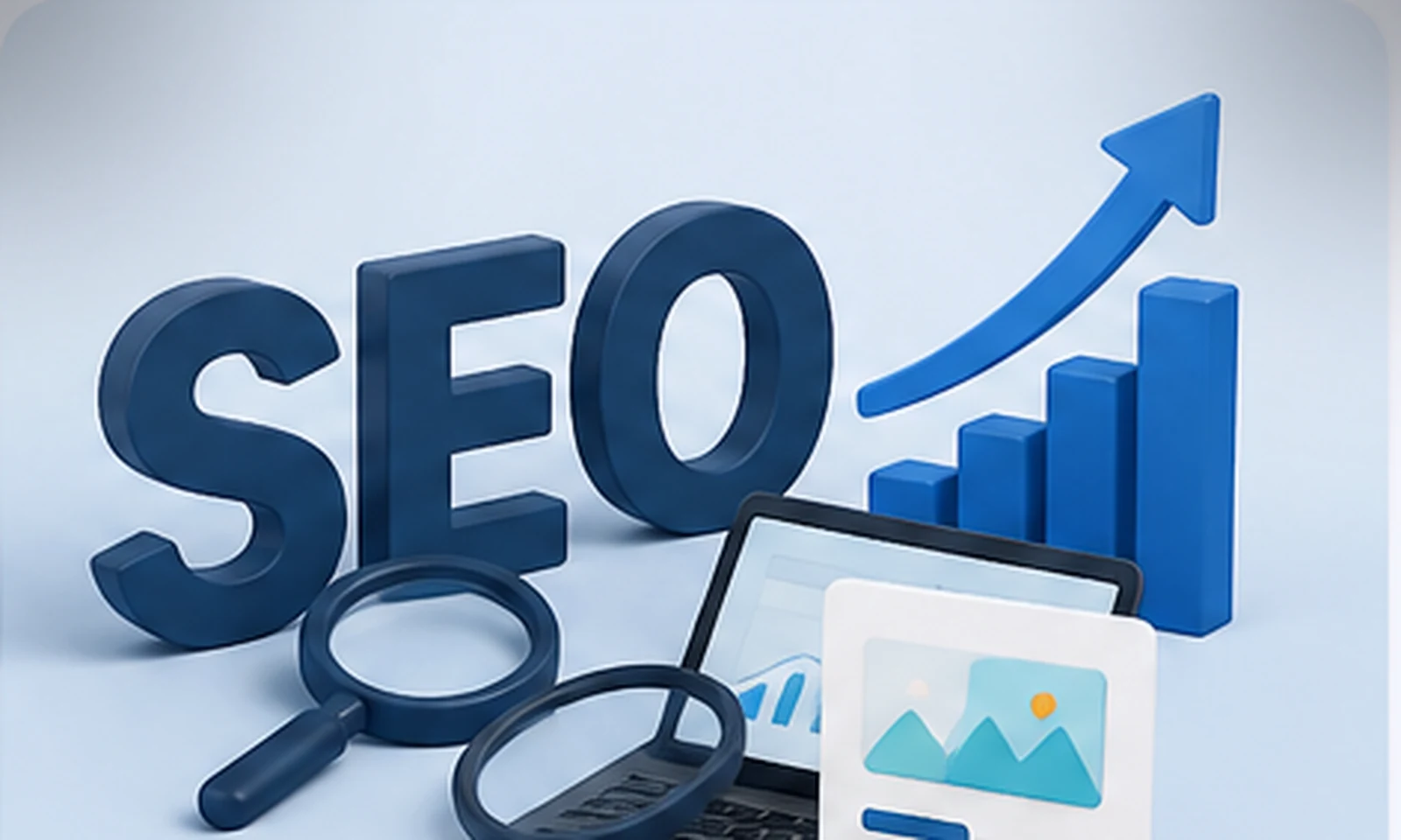 SEO ve içerik stratejisi arama görünürlüğü görseli